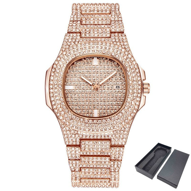 Edge of Time | Gold ICE-Out Diamond Watch – Statement Edition