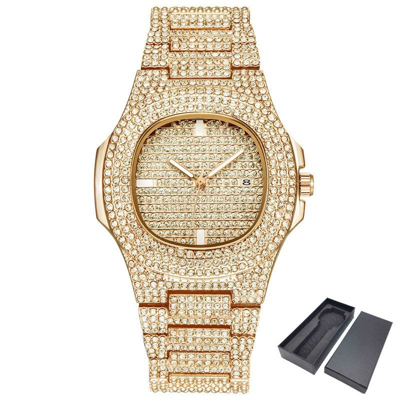 Edge of Time | Gold ICE-Out Diamond Watch – Statement Edition