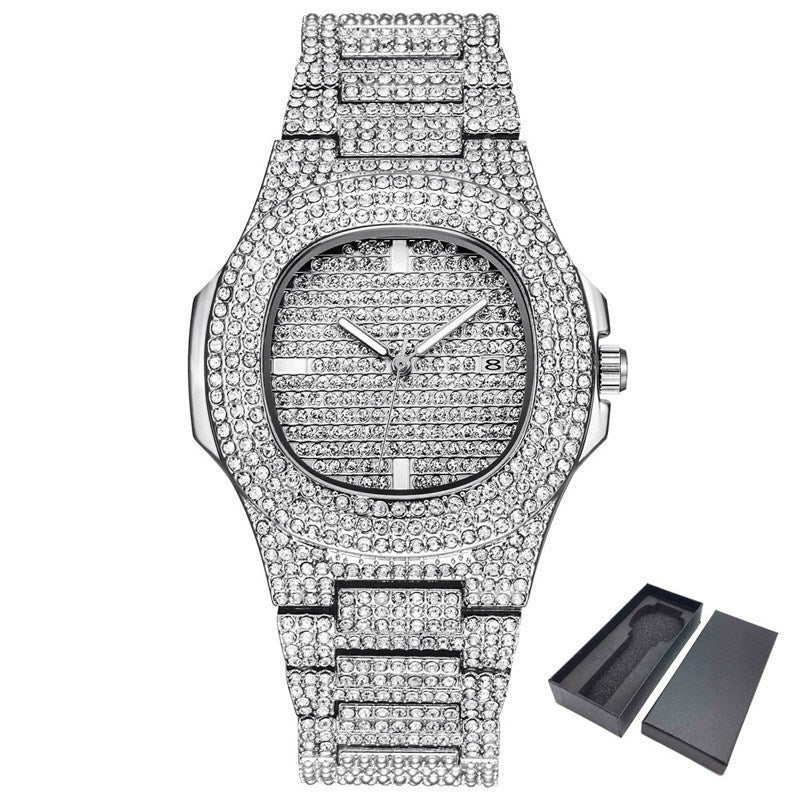Edge of Time | Gold ICE-Out Diamond Watch – Statement Edition