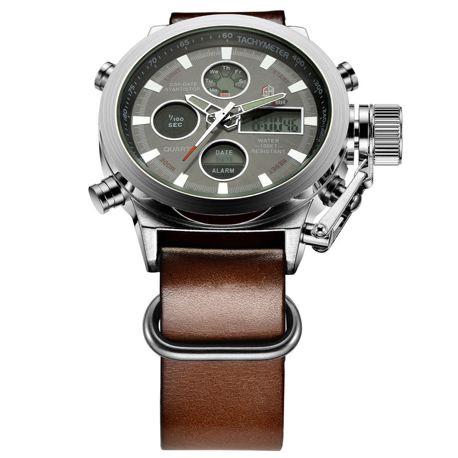 Men’s Military LED Quartz Watch – Analog & Digital Display