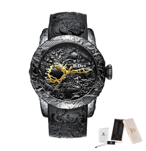 Edge of Time | 3D Dragon Quartz Watch – Black Warrior Edition.