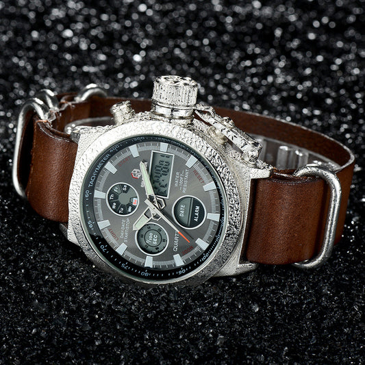 Men’s Military LED Quartz Watch – Analog & Digital Display