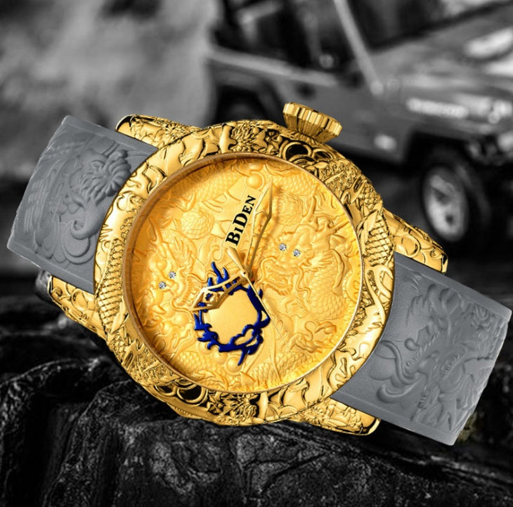 Edge of Time | 3D Dragon Quartz Watch – Black Warrior Edition.