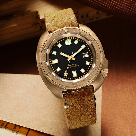 Men’s Automatic Bronze Watch – NH35A Movement & Sapphire Glass