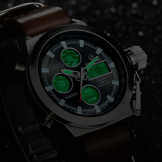 Men’s Military LED Quartz Watch – Analog & Digital Display