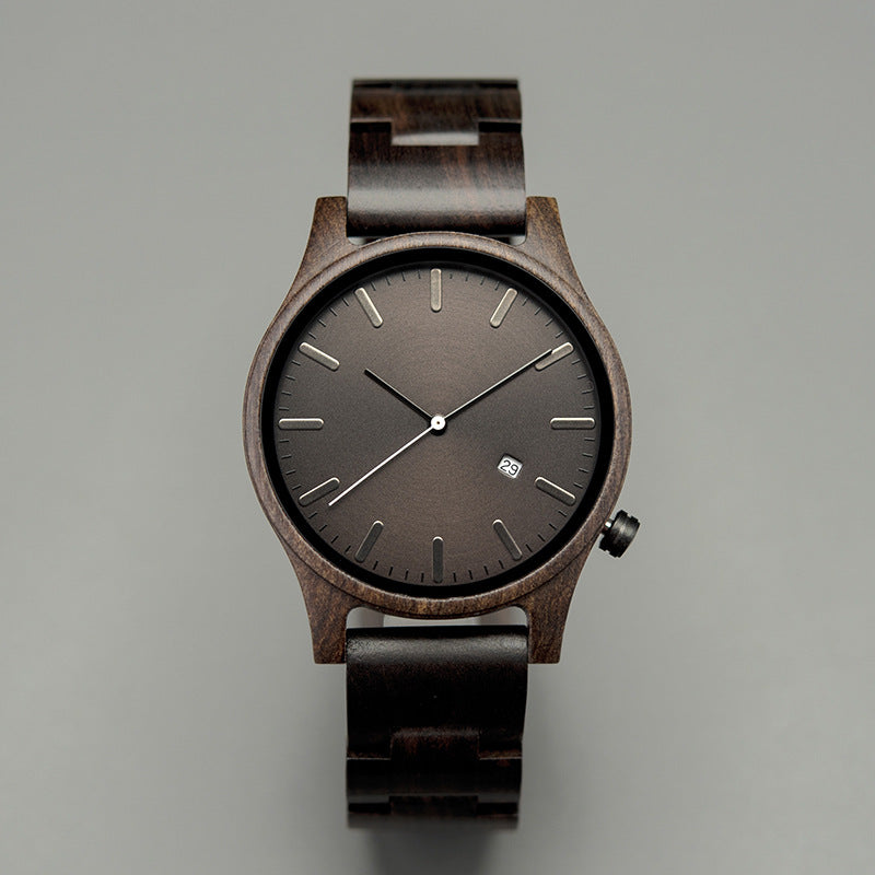 Edge of Time | Wood Quartz Pointer Watch – Earth Edition