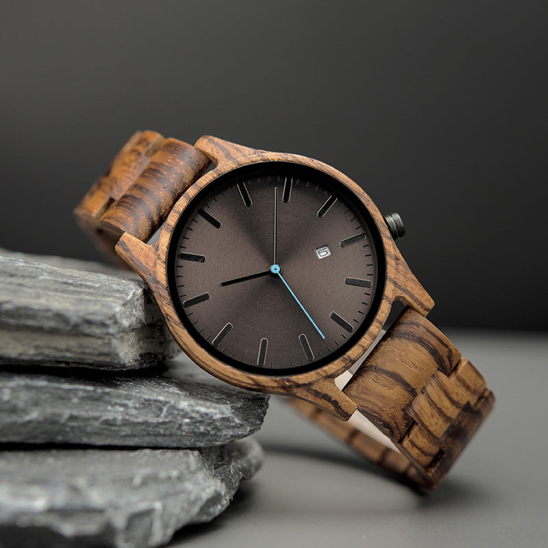 Edge of Time | Wood Quartz Pointer Watch – Earth Edition