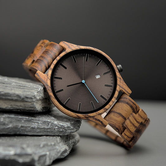 Edge of Time | Wood Quartz Pointer Watch – Earth Edition